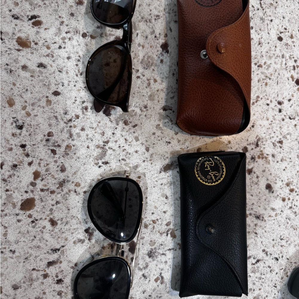 Ray-Ban Black and Brown Sunglasses Set
